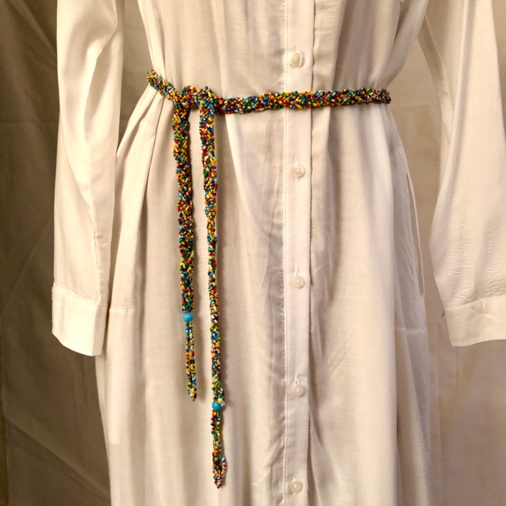 Beaded & Braided Belt/Neckwear, Multicolored - Picture 5 of 10